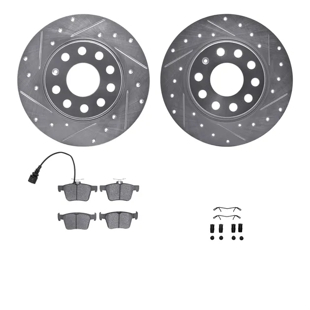 R1 Concepts WGUH1-74064 Brake Rotors - D/S - Silver W/ Optimum Oe Pads & Hdw